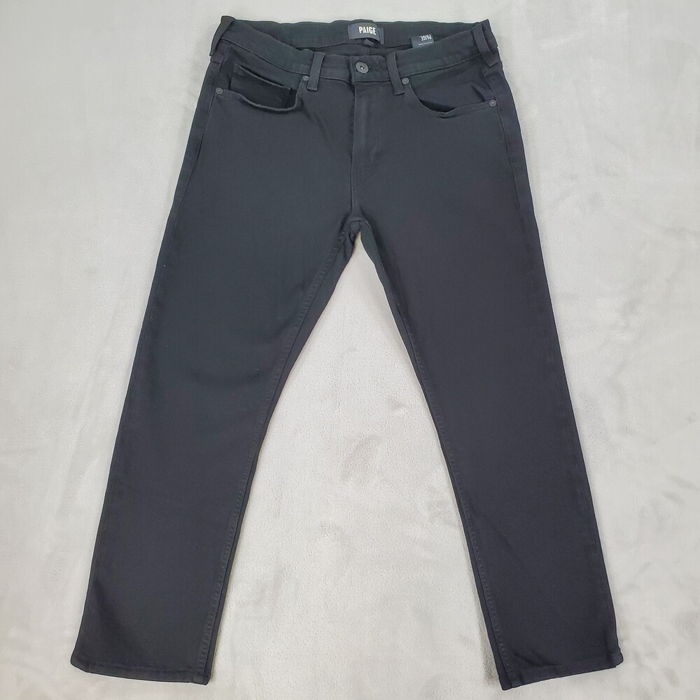 Paige Transcend Lennox Jeans Mens 31x25 Slim Fit Black Shadow Stretch Denim